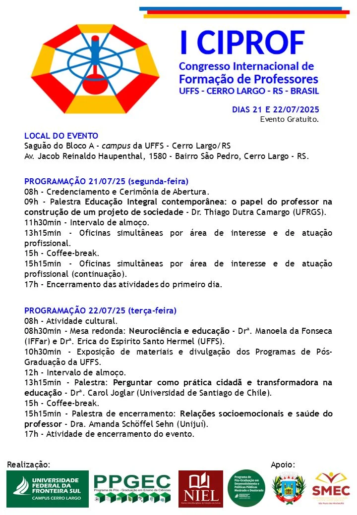 I CIPROF - Congresso Internacional de Formação de Professores