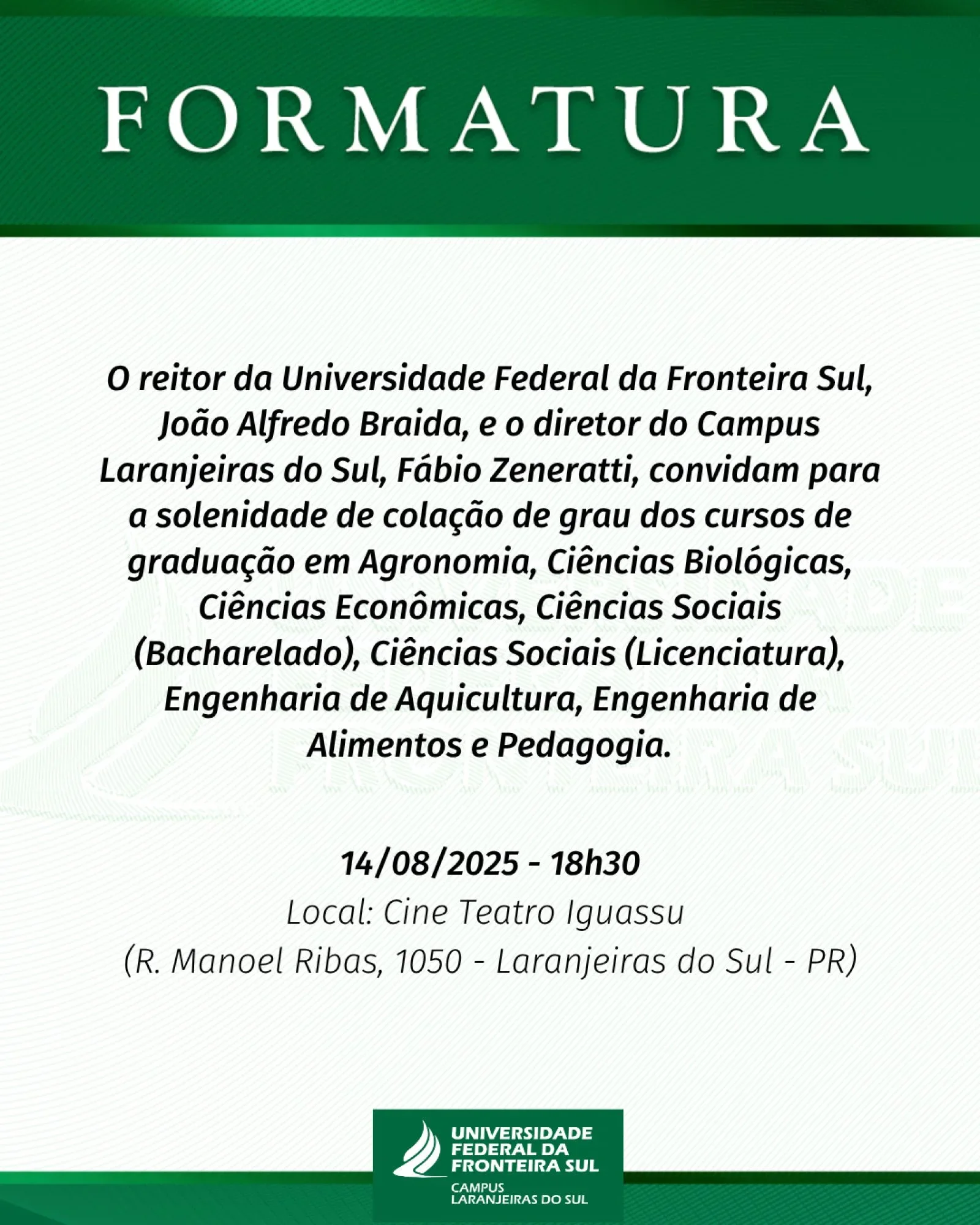 Cerimônia de Colação de Grau