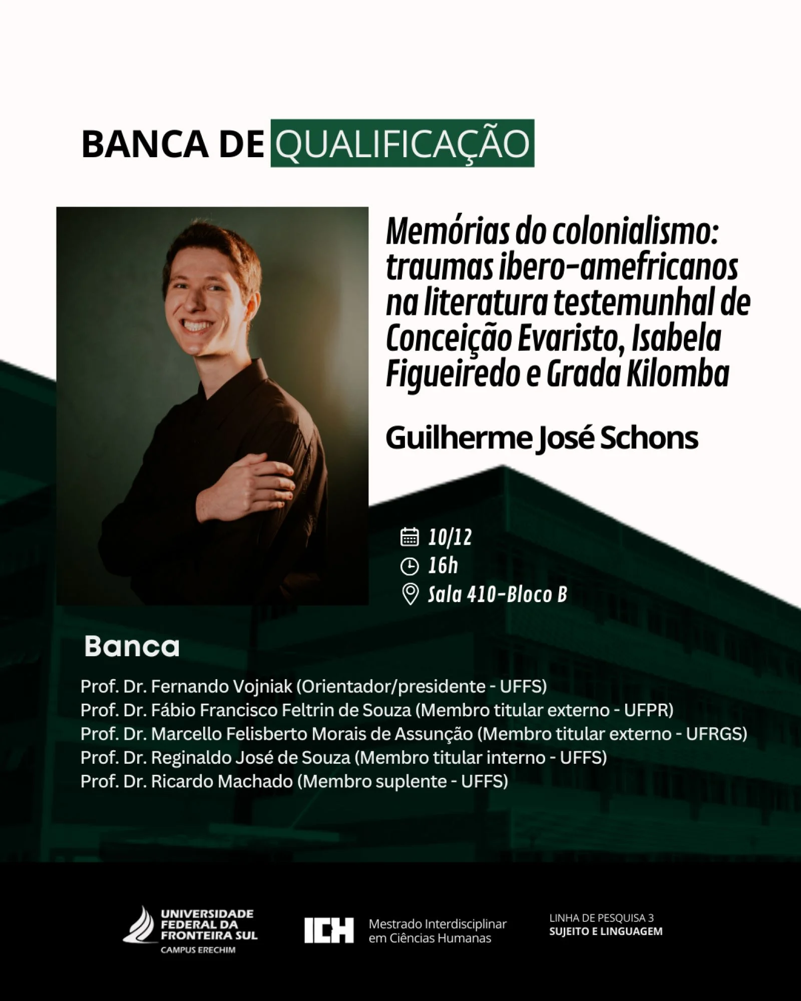 Qualificação de Mestrado em Ciências Humanas por Guilherme José Schons