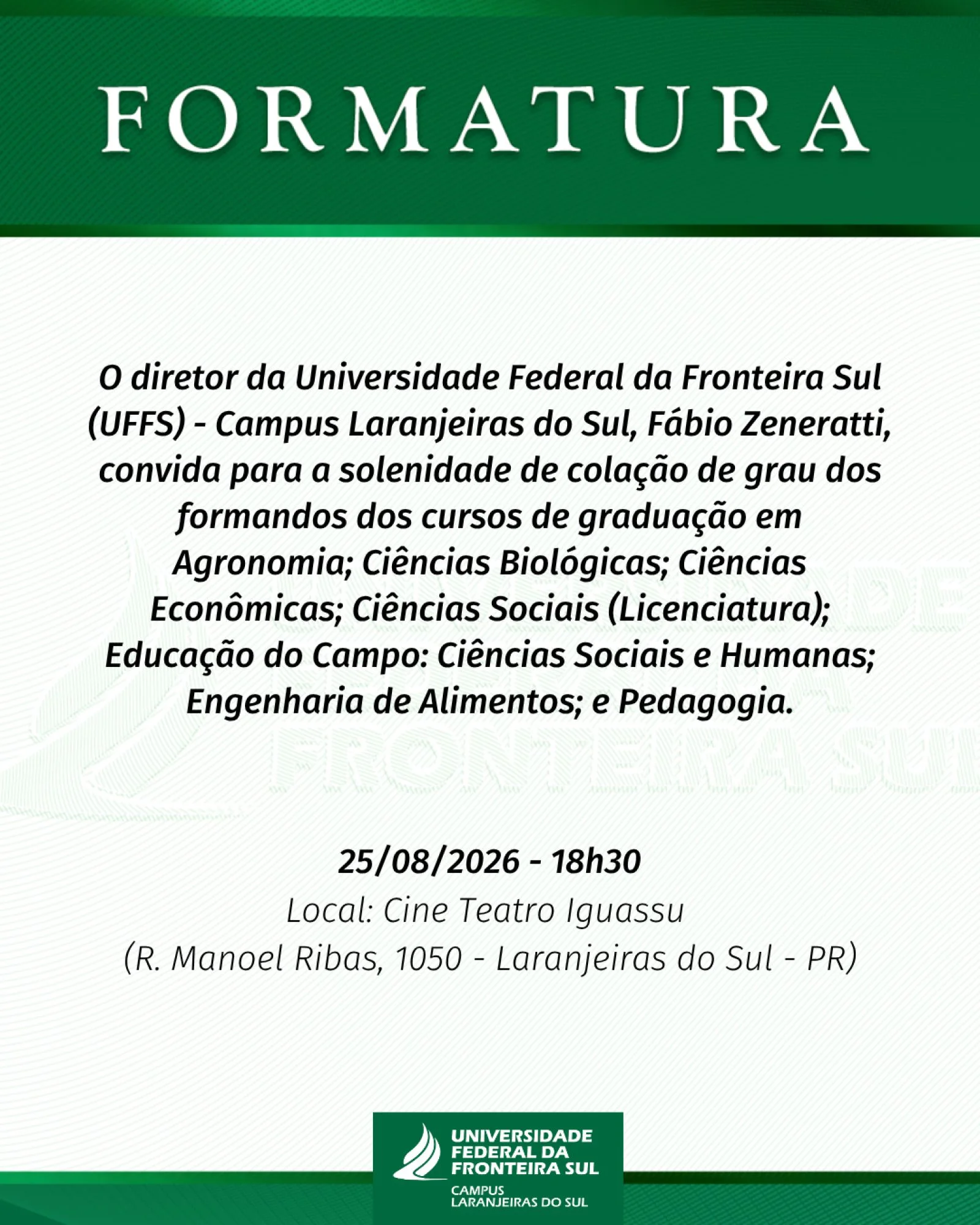 Solenidade de Colação de Grau 